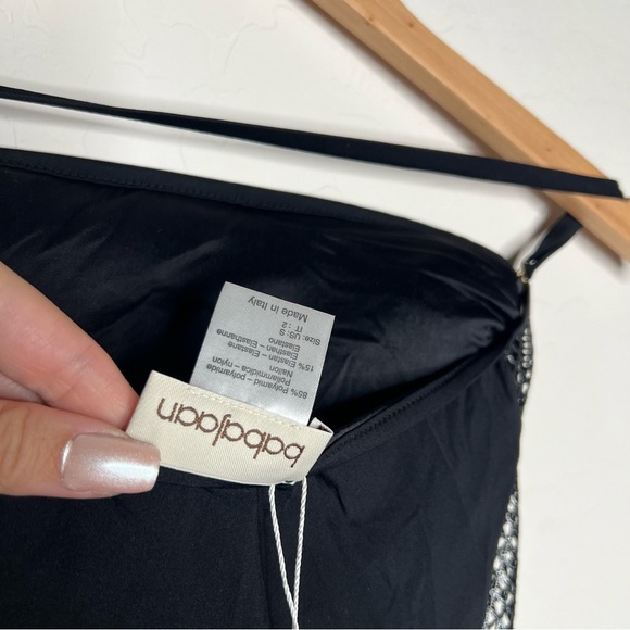 Babajaan NAOMI SWIMSUIT FISH NET CUT SIDE BLACK METALLIC NWT - Picture 5 of 10